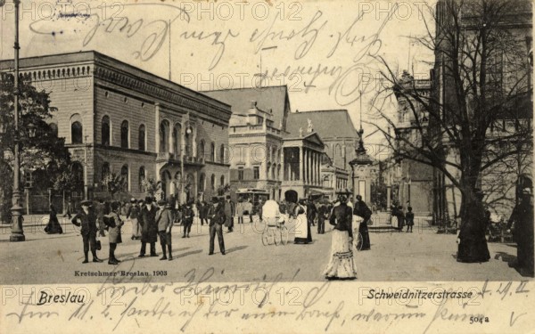 Historical postcard around 1900, Breslau, Südpark, today Wroclaw, Lower Silesia, Poland, reproduction of a postcard, historical