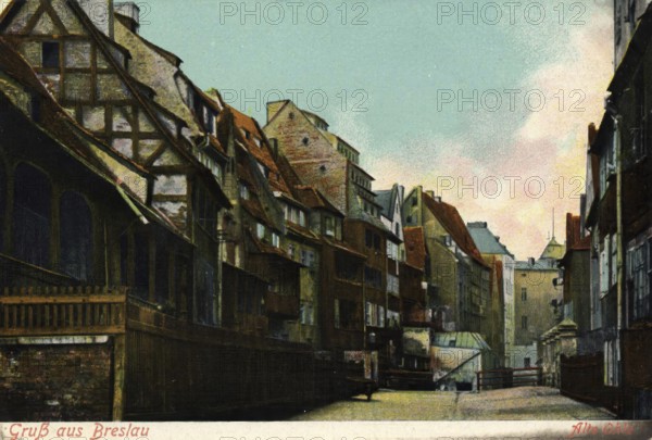 Historical postcard around 1900, Breslau, today Wroclaw, Lower Silesia, Poland, reproduction of a postcard, historical