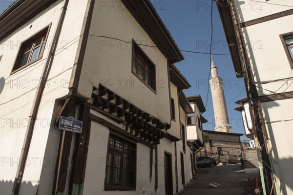 Ankara, Turkey. November 17th 2020 Restored old houses in Ankara castle, Turkey