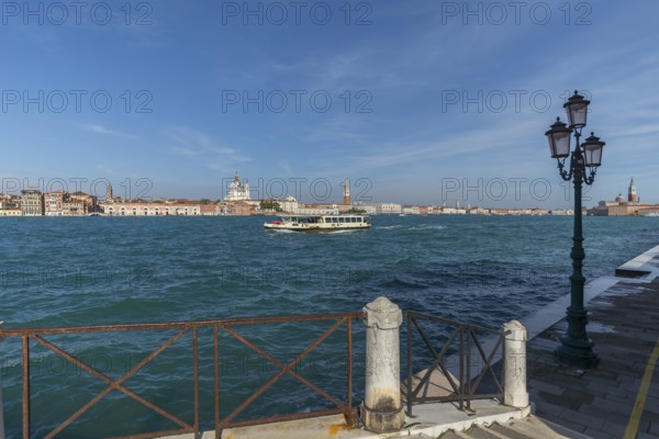 View of Santa Maria della Salute and the Campanile in Venice from Giudecca Island, Venice, Veneto, Italy