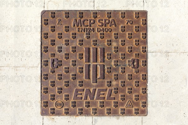 Manhole cover on Giudecca Island, Veneto, Italy