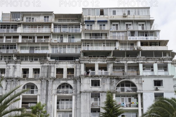 Batumi, Georgia. July 21st 2025. Old apartment buildings in poor condition in Batumi on the Black Sea coast of Georgia