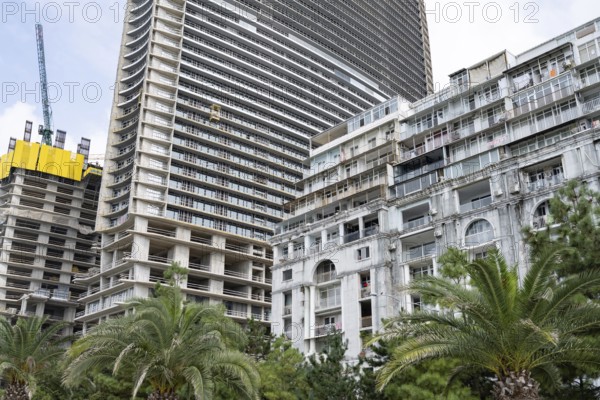 Batumi, Georgia. July 21st 2025. Traditional and modern construction projects being developed along the sea front of Batumi on the Black Sea coast of Georgia