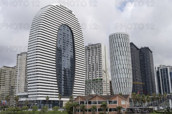 Batumi, Georgia. July 21st 2025. The Courtyard building, a high end luxury hotel which is part of the Marriott Group in Batumi on the Black Sea coast of Georgia