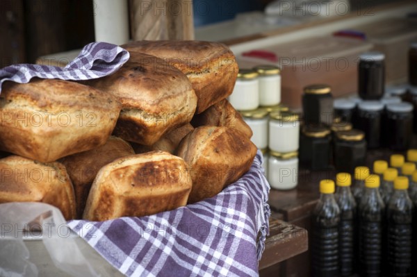 Sirince Village, Selcuk, Izmir Turkey. May 1st 2017. Home made bread for sale in Sirince village near Selcuk Turkey
