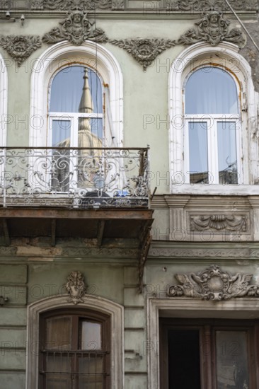 Tbilisi, Georgia. August 26th 2025. Ornate architectural detail of doors and windows of a traditional style Georgian House, Tbilisi, Georgia