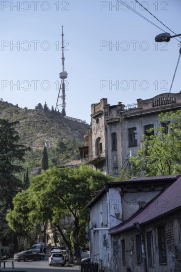 Tbilisi, Georgia. August 26th 2025. The TV telecommunications tower on top of Mtatsminda hill overlooking Tbilisi, capital of Georgia