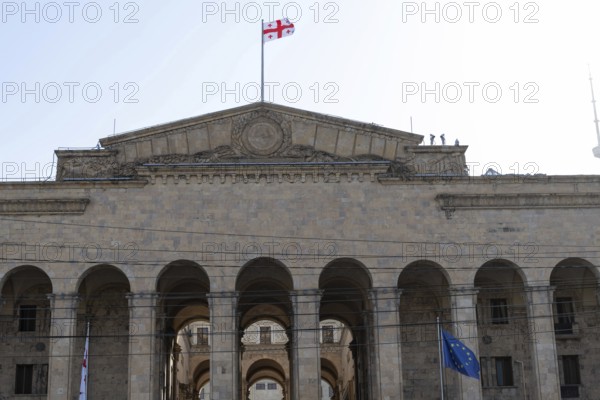 Tbilisi, Georgia. August 26th 2025. The Parliament of Georgia Building, meeting place of the Georgian Government, located at 8 Rustaveli Avenue, Tbilisi Georgia