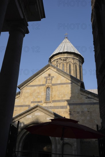 Tbilisi, Georgia. July 29th 2025. The distinctive architecture of the Zion Cathedral of the Dormition of Tbilisi, the Old Town, Tbilisi, Georgia