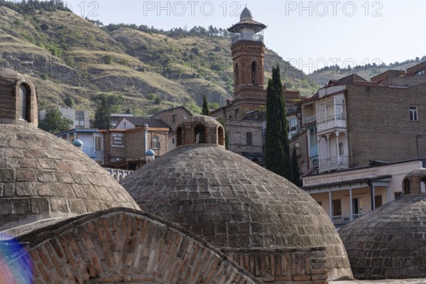Tbilisi, Georgia. July 29th 2025. Beautiful traditional Georgian architecture in the Abanotubani or sulfur bath district of Old Tbilisi, Georgia