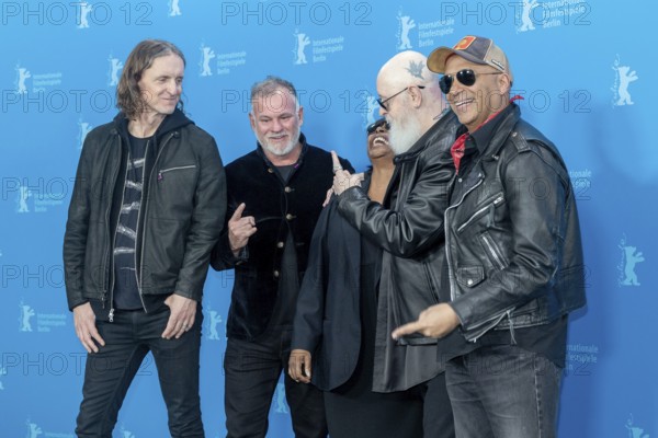 Sam Dunn, François Payard, Jacqueline Lyanga, Rob Halford, Tom Morello at the photocall for the film The Ballad of Judas Priest at the Berlinale at the Hyatt Hotel Berlin on 15.02.2026. The 76th Berlin International Film Festival will take place from February 12 to 22, 2026