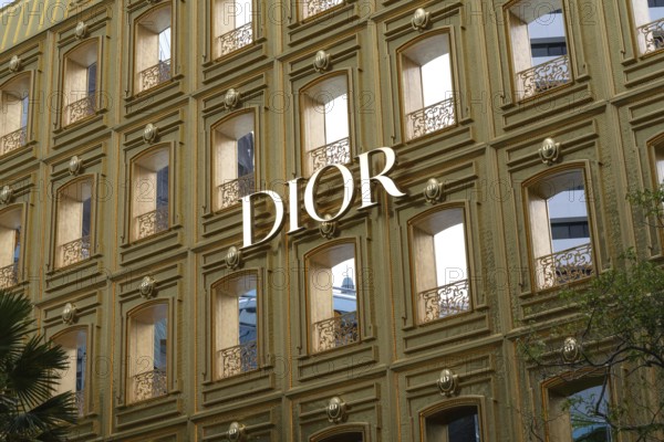 Dior designer fashion logo displayed on the flagship store near the Central Embassy Mall, a fashionable shopping district of Bangkok, Thailand