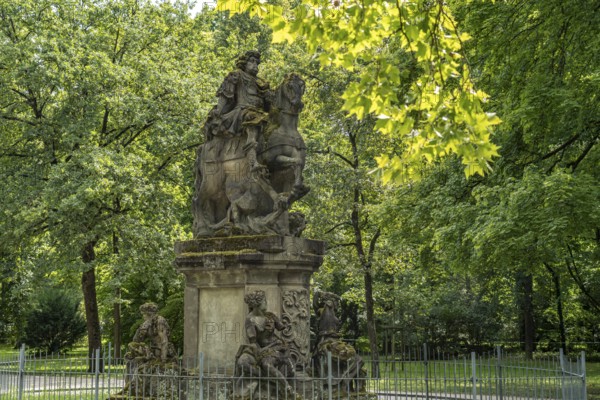 Equestrian statue of Margrave Christian Ernst in Erlangen Castle Garden, Middle Franconia, Bavaria, Germany