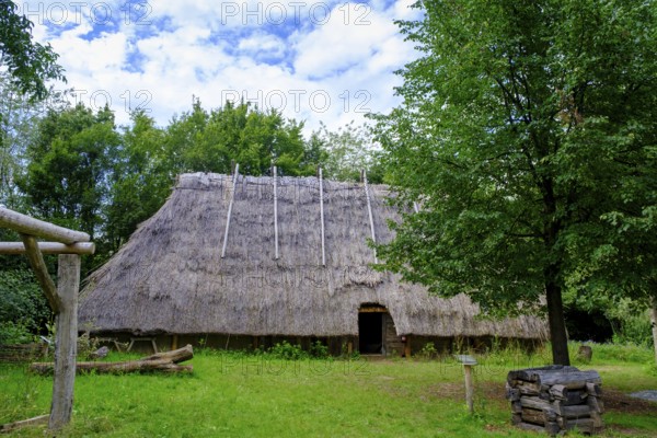 Bajuwarenhaus, Bajuwarensiedlung, Freilichtmuseum, excavation, archaeology, Kirchheim, Upper Bavaria, Bavaria, Germany