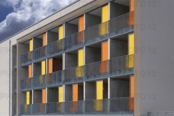 Apartments for rent with balcony and colorful sliding areas, Erlangen, Middle Franconia, Bavaria, Germany