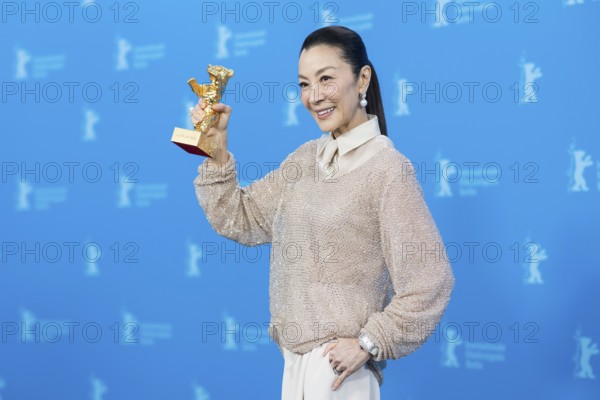 Michelle Yeoh with the Golden Bear at the photo call at the Hyatt Hotel Berlin on 13.02.2026. The 76th Berlin International Film Festival will take place from February 12 to 22, 2026