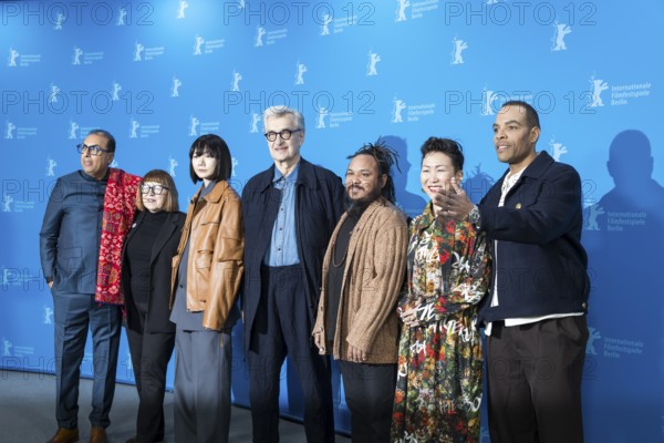 The Berlinale jury members (from left to right) Shivendra Singh Dungarpur, Ewa Puszczynska, Bae Doona, Wim Wenders (jury president), Min Bahadur Bham, Hikari and Reinaldo Marcus Green at a photocall at the Berlinale in Berlin on 12 February 2026. The 76th Berlin International Film Festival will take place from 12 to 22 February 2026