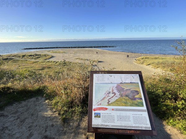 Künstlerdorf und Baltic resort Ahrenshoop, art trail Ahrenshoop, Hugo Jäckel painted the painting Hohes Ufer, Darss-Zingster Boddenkette, Baltic Sea, peninsula, nature, autumn, nature reserve, Fischland-Darss-Zingst, Mecklenburg-Western Pomerania, Germany