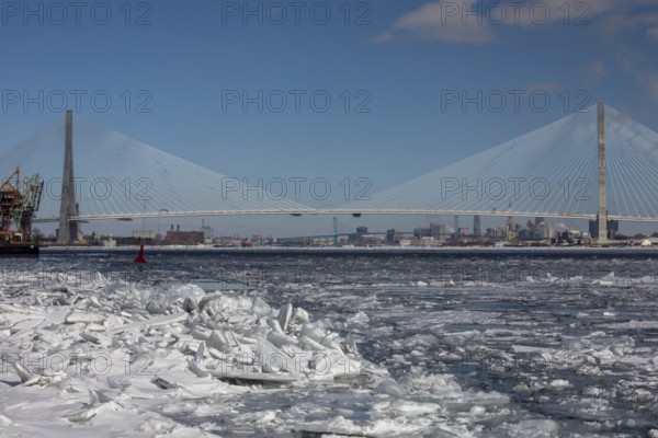 Detroit, Michigan USA -8 February 2026 - President Donald Trump is threatening not to let the new Gordie Howe International Bridge open unless the U.S. is given half ownership. Canada paid for virtually all of the project. The bridge links the United States and Canada across the Detroit River