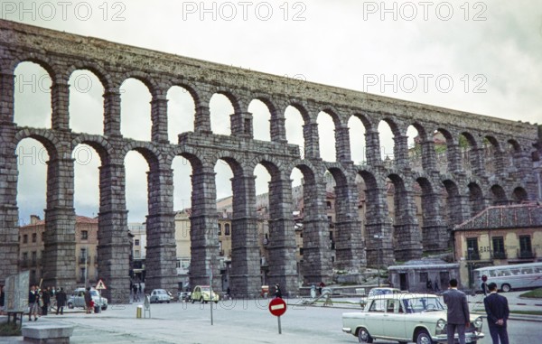 Roman aqueduct of Segovia, Segovia, Castile and León, Spain, Europe, 1968