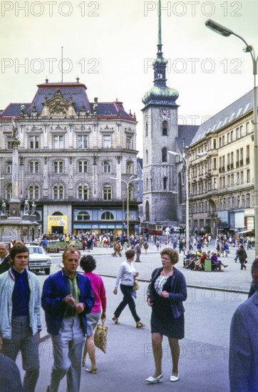 Freedom Square, Námestí Svobody, the main square in the historic centre of Brno, Czech Republic, Czechoslovakia, Europe 1971