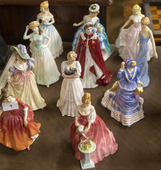 Collection of Royal Doulton figurines including ones produced for HM Queen Elizabeth 2 80th birthday, includes Princess Diana, UK
