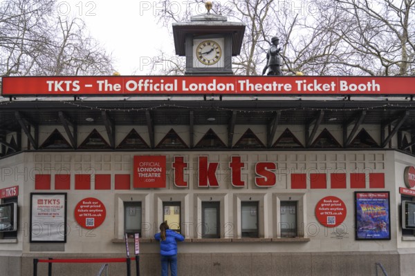 London, UK. January 29th 2025. The Lodge, Leicester Square Box Office theatre ticket booth selling tickets to West End musicals, plays and concerts, London, UK