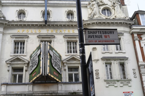 London, UK. January 29th 2025. Street sign for Shaftsbury Avenue, W1, the centre of Theatreland in the West End of London, United Kingdom