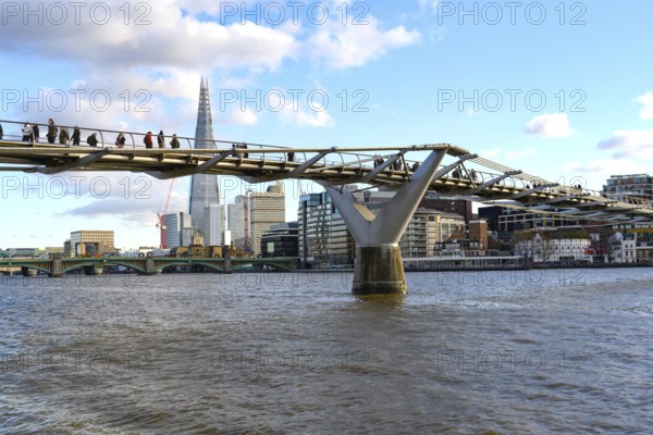 London, UK. January 31st 2025. The Millennium Bridge, known as the London Millennium Footbridge, is a steel suspension bridge for pedestrians crossing the River Thames in London, England, United Kingdom