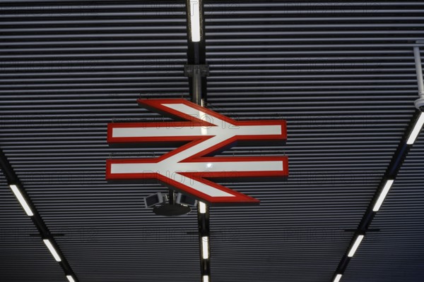 London, UK. January 30th 2025. Logo sign of National Rail, a brand used to promote passenger railway services in British capital and throughout the United Kingdom