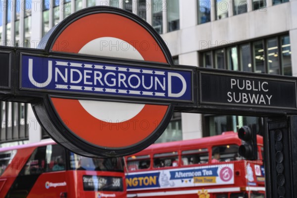 London, UK. January 30th 2025. An iconic London Underground sign, part of the London transport system, the famous logo is a symbol of the British capital, United Kingdom