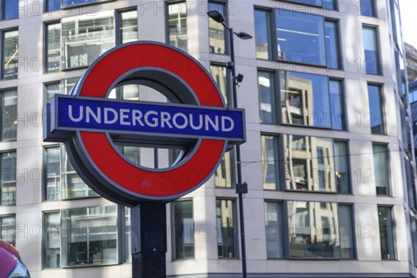 London, UK. January 30th 2025. An iconic London Underground sign, the famous logo is a symbol of the British capital, United Kingdom