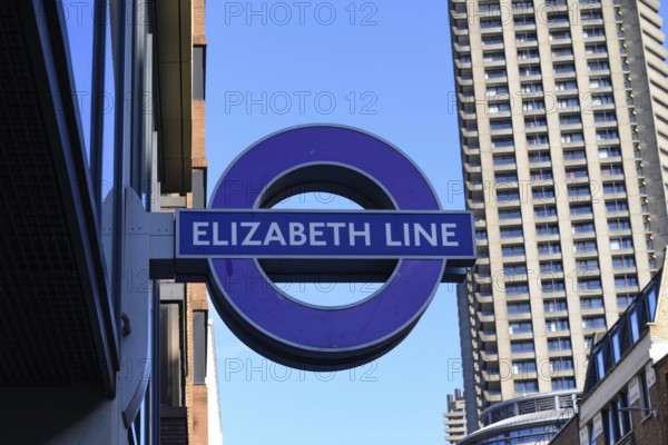 London, UK. January 30th 2025. Logo for the new Elizabeth Line which operates from central London to Heathrow Airport and towns outside the capital, United Kingdom
