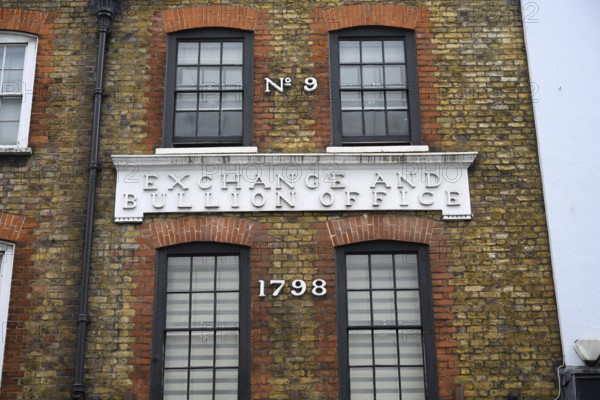 London, UK. January 31st 2025. Georgian architecture of the former Exchange and Bullion Office located at 9 Wardour Street in London's Chinatown