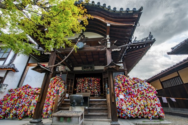 Colorful kukurizaru balls, Yasaka Koshin-do Temple, Higashiyama, Kyoto, Japan