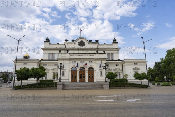 Sofia, Bulgaria. June 21st 2025. The National Assembly Building, used by the Bulgarian parliament for parliamentary debates, proclaimed as a monument of culture for its historic significance, Sofia, Bulgaria