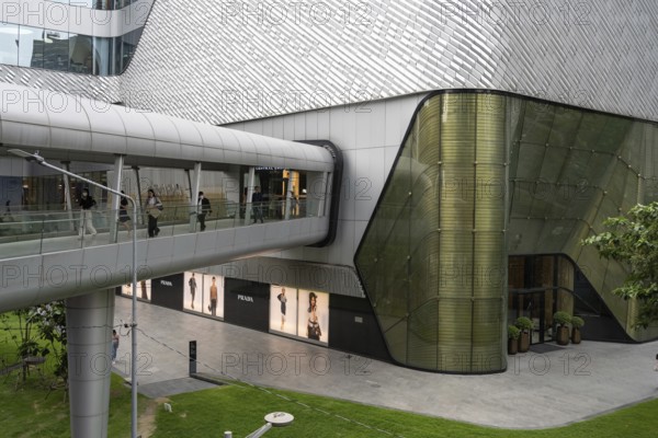 Bangkok, Thailand. March 19th 2025. Prada designer fashion logo displayed on the flagship store near the Central Embassy Mall, a fashionable shopping district of Bangkok, Thailand