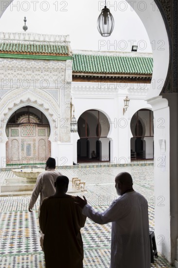 Courtyard of the Medersa Attarine Koran School, Fez El Bali, Medina, UNESCO World Heritage Site, Fez, Morocco