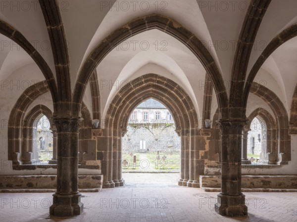 Arnsburg Abbey, chapter house in the Romanesque eastern building, district of Lich, Hesse, Germany