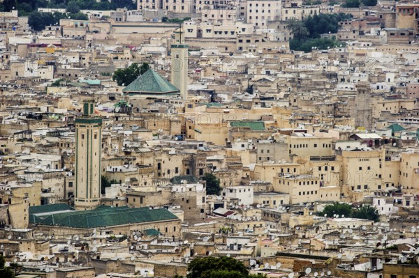 Panorama, Medina, UNESCO World Heritage Site, Fez, Morocco