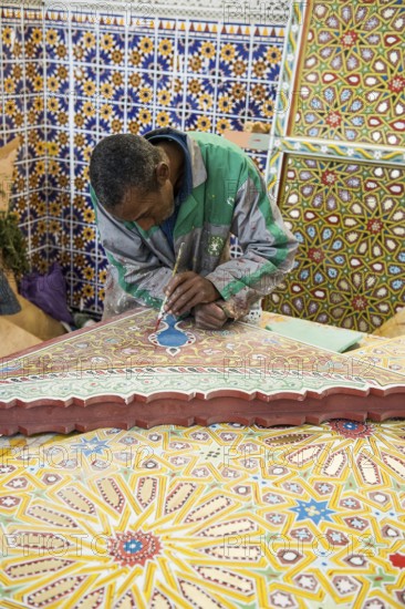 Tile Painter, Souk, Marrakech, Morocco