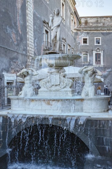 Amenano fountain, Piazza Duomo, Catania, Sicily, Italy