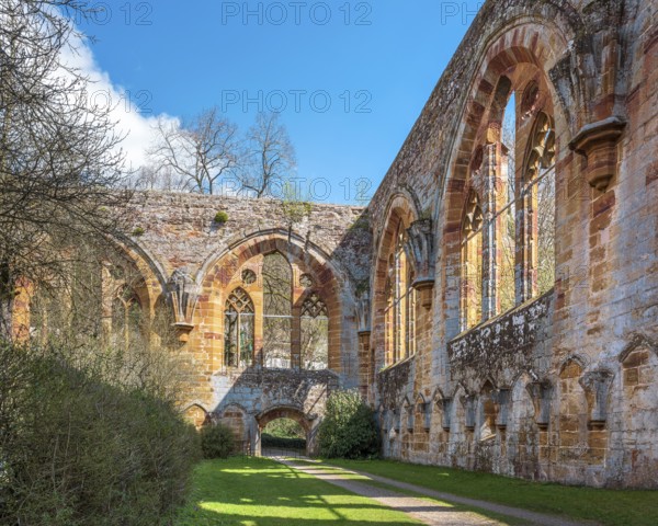 Gnadenberg Abbey, former monastery of the Birgitten Order, ruins of the monastery church, municipality of Berg near Neumarkt in der Upper Palatinate, Bavaria, Germany