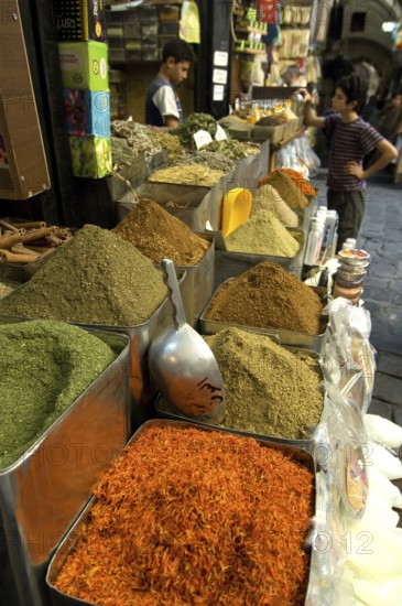 Damascus, Syria. August 1st 2010 The Spice Souk in the Old City, Damascus, Syria