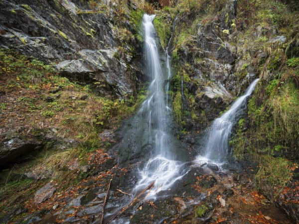 The Fahler Waterfall on Feldberg in autumn, Black Forest, Baden-Württemberg, Germany