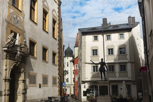 Regensburg, Germany. October 7th 2024 Beautiful medieval architecture of UNESCO protected German Bavarian city of Regensburg on the River Danube, Germany