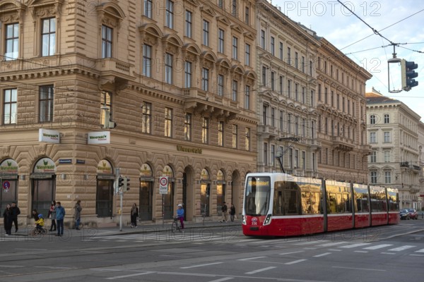 Vienna, Austria October 14th 2024 49 Hutteldorf Tram in the first district Innere Stadt, near Hofburg Palace and the Palace of Justice, central Vienna, Austria