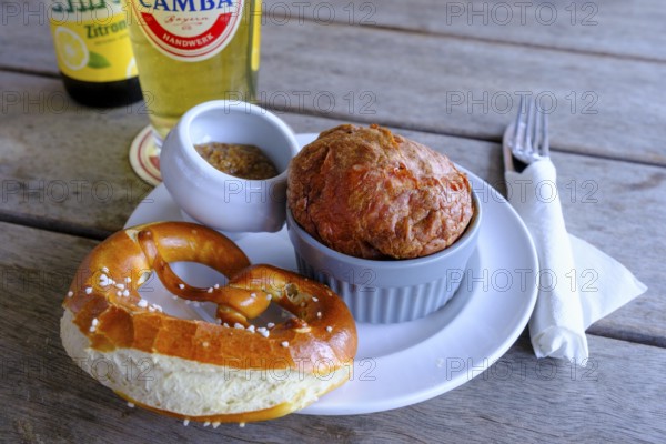 Bayerischer Leberkäse, food, Camba Brauerei, Seeon, Chiemgau, Upper Bavaria, Bavaria, Germany