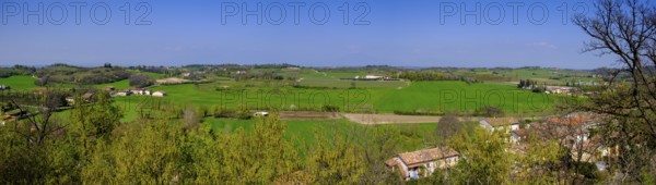 View from Castello di Cavriana, Cavriana, Colli Mantovani, Lombardy, Province of Brescia, Italy