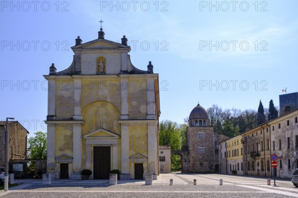 San Nicola Church, Piazza Castello, Solferino, Colli Mantovani, Lombardy, Province of Brescia, Italy